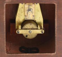 Art Deco asztali, mechanikus óra, működik, szép állapotban, kulccsal. 46x9x23 cm