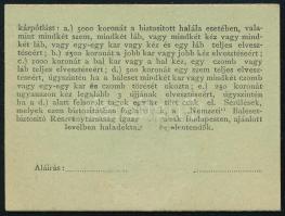1896 A Nemzeti Balesetbiztosító Rt. kizárólag a millenniumi kiállításra érvényes 20 filléres biztosí...