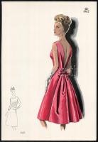 1965 3 db vintage divatkép, ofszet nyomat, papír, 34x24 cm