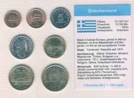 Görögország 1990-94. 1Dr, 2Dr, 5Dr, 10Dr, 20Dr, 50Dr, 100Dr bemutató szettben T:1