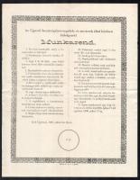 1905 Ujpesti faesztergályossegédek- és mesterek által közösen kidolgozott munkarend 24x30 cm