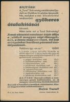 cca 1930 A Turul Szövetség röplapja a magyar parasztság részvételéért a közoktatásban