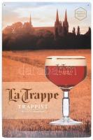 Belga sör reklámtábla, fém, La Trappe. 59x39 cm