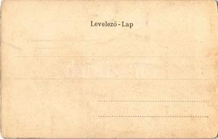 Arad, Városháza. Szecessziós magyar zászlós litho keret / town hall. Art Nouveau litho frame with Hu...