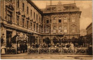 Nagyvárad, Oradea; Rimanóczy szálló és gőzfürdő, Royal étterem kert / hotel and spa, restaurant garden