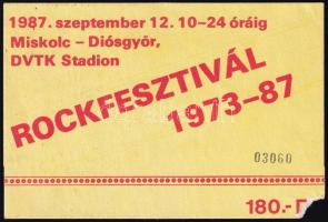 1987 Rockfesztivál koncert belépőjegy, Miskolc-Diósgyőr, DVTK Stadion
