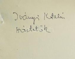 Iványi Katalin (1924-2013): Háztetők. Olajpasztell, papír, jelzett. Üvegezett fakeretben, 9x14 cm