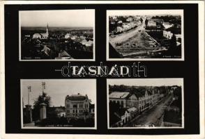 1943 Tasnád, Piac tér, M. kir. Adóhivatal, utca / tax office, market square, street. Fotofilm