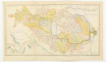 cca 1893 A Duna térképe, 1:4500 000, Pallas Nagy Lexikona, 43×23 cm