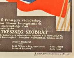 cca 1910 A Nemzeti Áldozatkészség Szobra kemény karton, falra akasztható plakát Basch Árpád litográf...