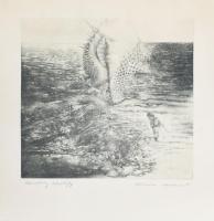 Olvashatatlan jelzéssel (Kazimier...), lengyel művész, XX. sz. vége: Afrodité (...). Rézkarc, papír, lap széle kissé foltos. 23x25 cm