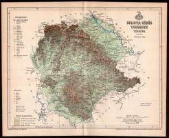 1893 Belovár-Körös vármegye térképe, kiadja: Posner Károly Lajos és Fia, foltos, 24×29,5 cm