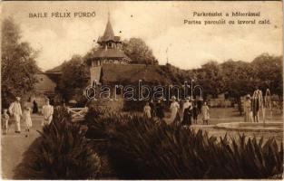 1923 Félixfürdő, Baile Felix; Park részlet a hőforrással / park, spa, spring source (Rb)