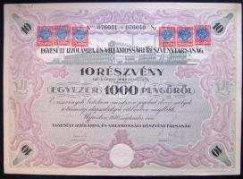 1930. "Egyesült Izzólámpa és Villamossági Részvénytársaság" részvénye 1000P-ről
