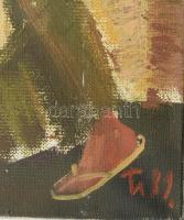 Ivanova, T. V. (?-), orosz vagy szovjet festő: Keresztelő. Olaj, vászon, jelezve jobbra lent, hátold...