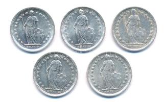 Svájc 1934-1965. 1/2Fr Ag (5xklf) T:1--2-
Switzerland 1934-1965. 1/2 Franc Ag (5xdiff) C:AU-VF
Kra...