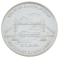 2012. "XXX. Nyári Olimpiai Játékok 2012 London / Magyar Csapat" kétoldalas, jelzetlen Ag részvételi emlékérem dísztokban (42,5mm) T:2 karc, patina