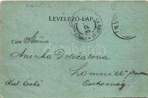 1899 (Vorläufer) Karánsebes, Caransebes; látkép, háttérben a zsinagóga / general view, synagogue in ...