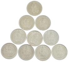 Svájc 1964. 1/2Fr Ag (10db) T:1-
Switzerland 1964. 1/2 Franc Ag (10pcs) C:AU
Krause KM#23