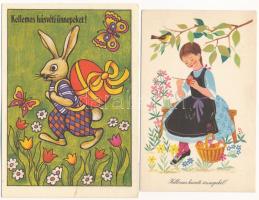 51 db főleg MODERN húsvéti üdvözlő képeslap / 51 mostly modern Easter greeting postcards