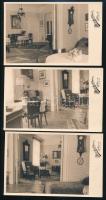 cca 1930-1940 Budapesti lakásbelsők, 5 db fotó, 9×13 cm