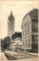 Nagybánya, Baia Mare; Szent István torony, Gimnázium / tower, grammar school