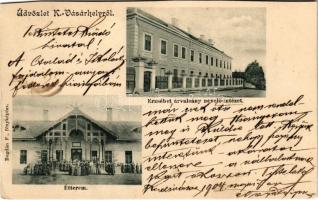 1904 Kézdivásárhely, Targu Secuiesc; Erzsébet árvaleány nevelőintézet, Árvaház, étterem. Bogdán F. fényképész / orphanage, restaurant (vágott / cut)