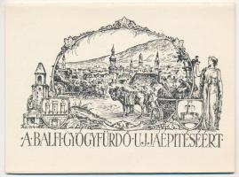 1958 Balf gyógyfürdő újjáépítéséért - leporello füzet 5 képeslappal