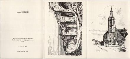 1958 Balf gyógyfürdő újjáépítéséért - leporello füzet 5 képeslappal