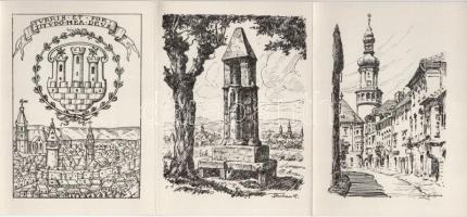 1958 Balf gyógyfürdő újjáépítéséért - leporello füzet 5 képeslappal