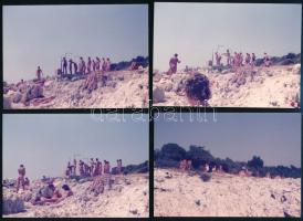 8 db fotó egy nudista strandról, 9×13 cm