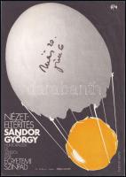 Alapfy András (1954-): Nézeteltérítés. Sándor György humoralista új szerzői estje, Egyetemi Színpad. Kisplakát, ofszet, papír, jelzett a plakáton, Offset-nyomda, Magyar Hirdető. Lapszéli egészen apró szakadással. 23,5×16,5 cm.