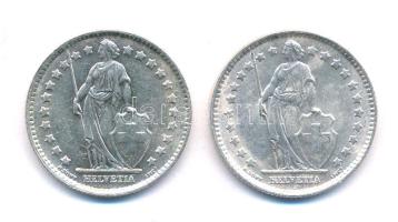 Svájc 1962-1964. 1Fr Ag (2xklf) T:1- Switzerland 1962-1964. 1 Franc Ag (2xdiff) C:AU Krause KM#24