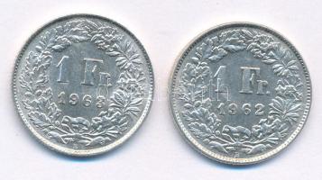 Svájc 1962-1963. 1Fr Ag (2xklf) T:1- Switzerland 1962-1963. 1 Franc Ag (2xdiff) C:AU Krause KM#24