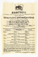 1883 Lótenyésztési jutalomdíjosztás Budapest nagy méretű plakát. 45x60 cm Hajtva