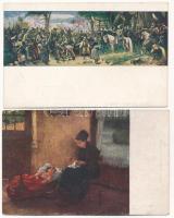 31 db RÉGI művész képeslap festményekről, Könyves Kálmán kiadása / 31 pre-1945 art motive postcards: paintings