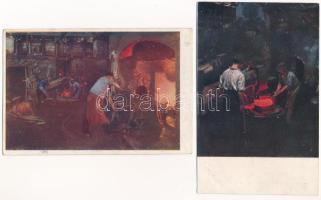 31 db RÉGI művész képeslap festményekről, Könyves Kálmán kiadása / 31 pre-1945 art motive postcards:...