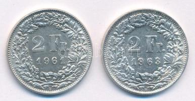 Svájc 1961-1963. 2Fr Ag (2xklf) T:1-,2 Switzerland 1961-1963. 2 Francs Ag (2xdiff) C:AU,XF Krause KM#21