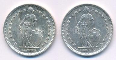 Svájc 1963-1964. 2Fr Ag (2xklf) T:1-,2 Switzerland 1963-1964. 2 Francs Ag (2xdiff) C:AU,XF Krause KM...