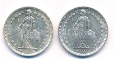 Svájc 1963-1964. 2Fr Ag (2xklf) T:1-,2 Switzerland 1963-1964. 2 Francs Ag (2xdiff) C:AU,XF Krause KM...