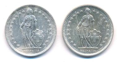 Svájc 1963-1965. 2Fr Ag (2xklf) T:1-,2 Switzerland 1963-1965. 2 Francs Ag (2xdiff) C:AU,XF Krause KM...