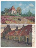 45 db RÉGI művész képeslap / 45 pre-1945 art motive postcards