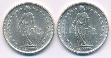 Svájc 1965. 2Fr Ag (2db) T:1-,2 Switzerland 1965. 2 Francs Ag (2pcs) C:AU,XF Krause KM#21