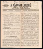 1901 A Központi Értesítő nem hivatalos része 12p