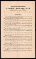 1882 A m. kir. belügyminisztérium rendőri közleménye gazdátlan tárgyak, körözések, stb 4p