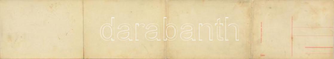 Borszék, Borsec; Szerpentin út. 4-részes kihajtható panorámalap. Polatsek Gyula kiadása / serpentine...