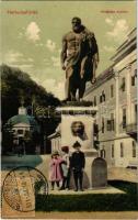 1911 Herkulesfürdő, Baile Herculane; Herkules szobor / statue, monument, spa