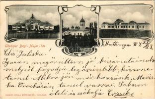 1904 Bagimajor, Baghymajor, Bagi-Major (Kengyel); kastély, kápolna. Ragács Gyula kiadása (Szolnok), Art Nouveau