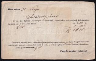 1856 Polgármesteri hivatal által kiállított fizetési szelvény (tanya)