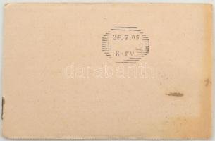 1905 Balaton. Kihajtható 4 lapos füzet szecessziós virágos borítóval. Balatonföldvár, Balatonszepezd...